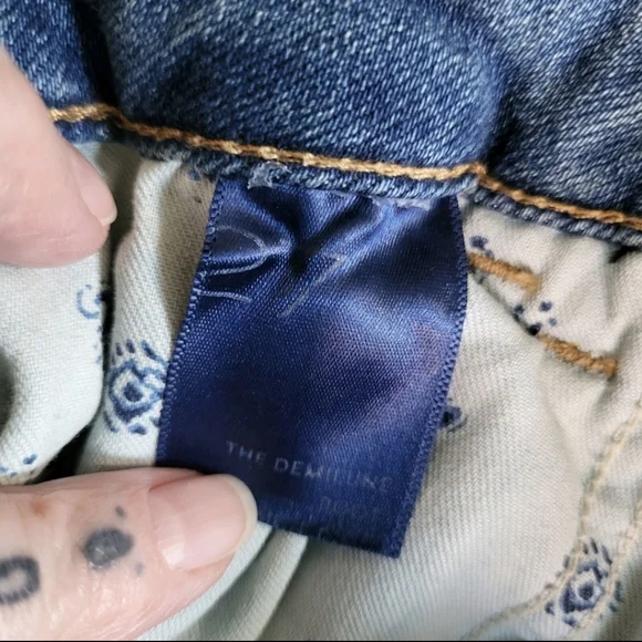 Pilcro Anthropologie The Demilune Boot Stretch Denim Jeans Mid Size 27 - Picture 6 of 10
